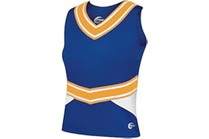 chassé Cheerleading Uniform Top for Girls - Blaze Boost, Fitted V-Neck Shell Top