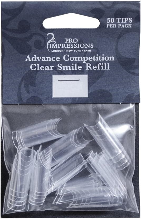 Advance Clear Competition smile Nail Tips Proimpressions (SIZE 1), 50 count (Pack of 1)