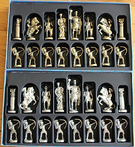 Molded Metal Ancient Greek Large Chess Pieces (Board is not Included)