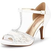 DREAM PAIRS Women's Open Toe Kitten Heel Sandals