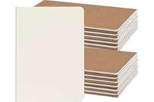 ZCZN 24 Pack A5 Kraft Notebooks Bulk, 8.15x5.5 Inches Blank Journaling Notebooks, Notebooks for Work, Composition Notebooks for School, Journal notebooks for kids, 60 Pages