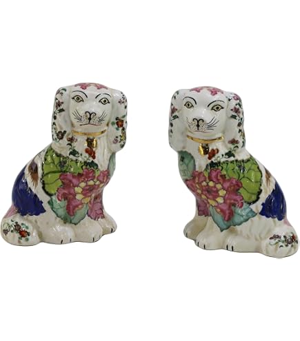 tobacco leaf staffordshire dogs Amazon.com: SYNWISH Vintage Ceramics Pink Dog Figurines Statues Crafts  Living Room Desktop Decorations,9.4