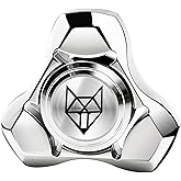 FREELOVE Metal Fidget Spinner for Adults, Stainless Steel Heavy Spinning Toys, Small Mini Fox Hand Gyro, Bearing Premium Long High Spin Fidget Block, Silver