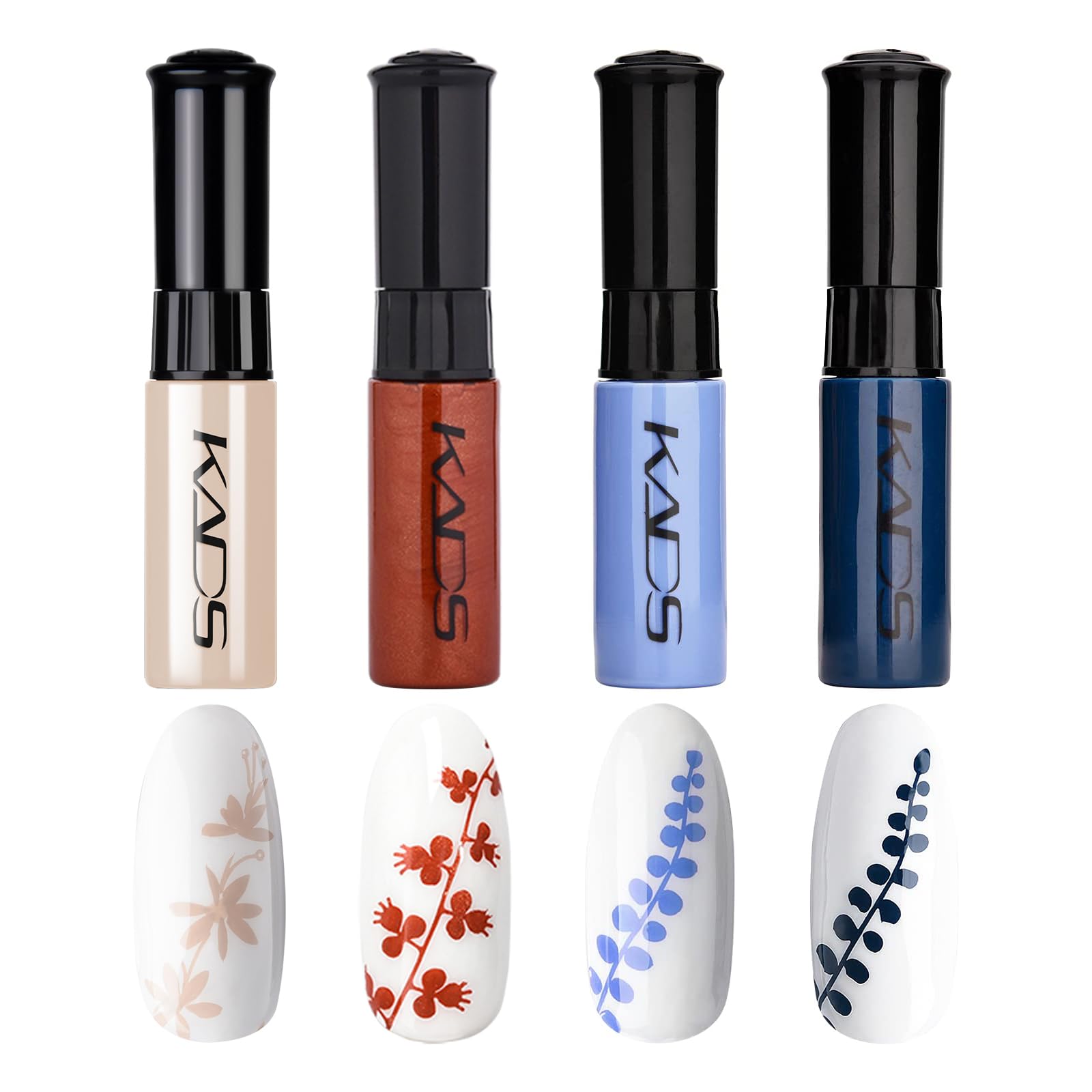 4 Colors Nail Polish Set Stamping Polish Detailed Painting Plastic Bottle Colourful Pigment Nail Art DIY Manicure Design Drawing Tool 10ml (4P-10)