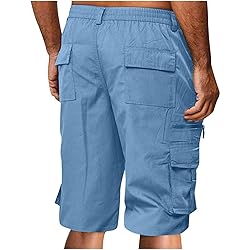 Generic Mens Cargo Shorts Elastic Waist Bermuda