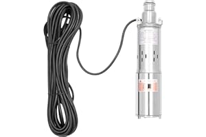 Deep Well Submersible Pump DC 12V 180W Electric Solar Powered Water Pump, 5.3 GPM Flow, 82ft Lift, Farm Ranch Irrigation Subm