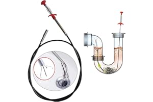 SEEKOROAD 63in Drain Snake Hair Drain Clog Remover Tool，Flexible Grabber Reacher Tool with 4 Claws，Drain Sink Unblocker Sink Grabber Spring Drain Hair Remover Tool for Kitchen Sink Bathroom Tub Toilet Drains