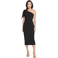 Dress the Population Women's Ruth Asymmetrical Crepe Midi Dress, Burgundy,  XX-Small at Amazon Women's Clothing store