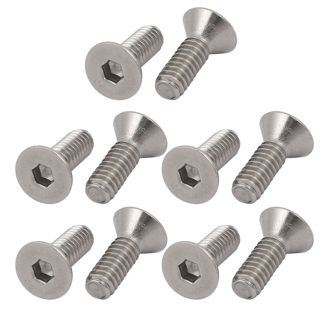 Sourcingmap 1/4-20 x 3/4" 304 Stainless Steel Flat Head Hex Socket Cap Screw 10pcs — image 1