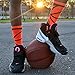 ChalkTalkSPORTS Basketball Performance Crew Socks - Mid-Calf Socks - Adult - Navy and Neon Orange
