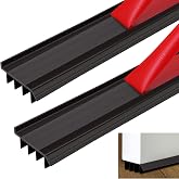 2 Pcs 3 Feet Exterior Door Sweep Vinyl Door Bottom Seal with Tape Drip Cap | Brown, Self Adhesive Tape, Adjustable Weatherstrip Under Door Bottom Seal from 1/4'' to 9/16'' for 1 3/4'' to 2'' Thick Doors