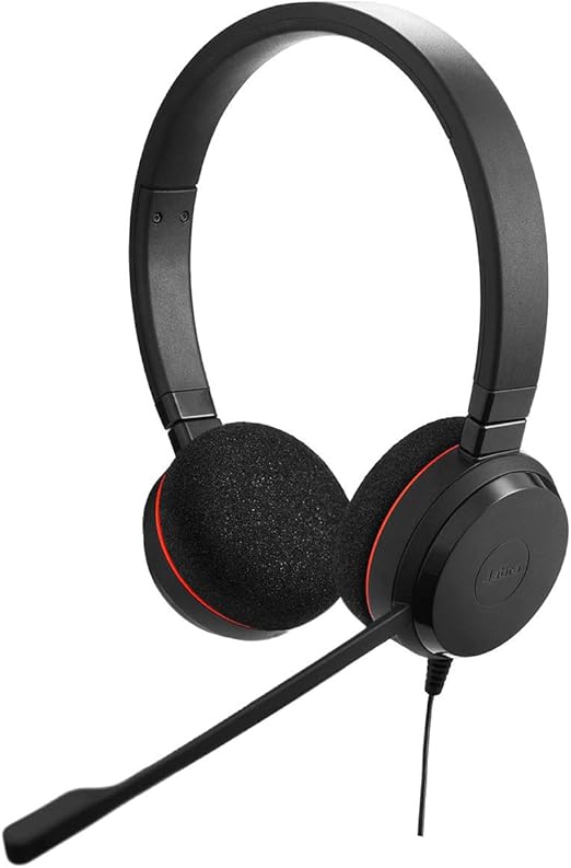 Jabra Evolve 20 Stereo Headset Wired Headphones for VoIP Softphone