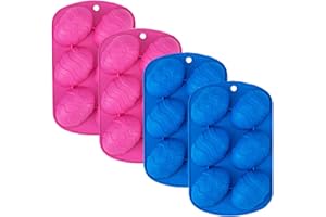 Medoore 4 Pack Easter Egg Shape Silicone Treat Mold, Easter Silicone Mold for Chocolate, Candy, Baking Muffin, Cupcake, Jello, Soap, Bath Bomb, Ice Cube