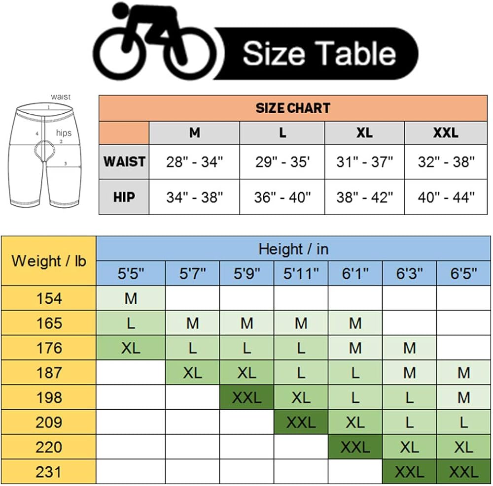 Sports Men's Cycling Shorts 4D Padded Bicycle Riding Pants Bike Biking Clothes Cycle Wear Tights: Clothing
