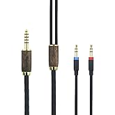NewFantasia 4.4mm Balanced Cable 6N OCC Copper Silver Plated Cord Walnut Wood Shell Compatible with Hifiman Ananda, Sundara, 