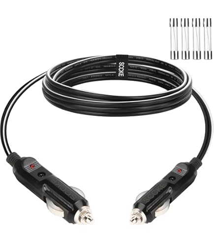 Amazon.com: KUNCAN 4FT 12-24V Double Male to Male Cigarette Lighter Plug  Extension Cable, with LED Lights, 16 AWG Heavy Duty Cable, Power Charger  Cord, Fuse 10A : Automotive