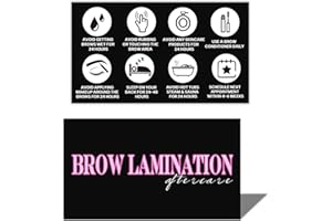 100 Pack Brow Lamination Aftercare Cards 3.5x2.1" Brow Lamination Aftercare Instructions Cards Brow Lamination Kit for Brow L