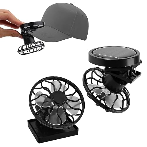 4PCS Solar Fan for Hat, Mini Solar Powered Fan with Clip Portable Outdoor Fan Fisherman Hat Fan Solar Electric Fan with Clip for Fishing Hiking Cycling