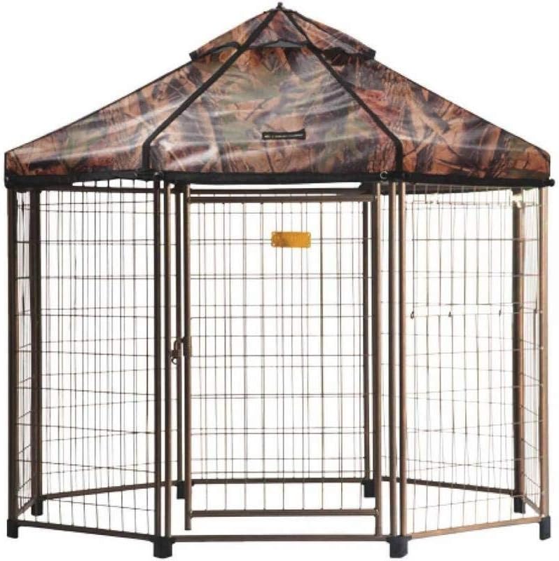 Advantek Original Pet Gazebo Outdoor Dog Kennel with Reversible Cover (Renewed)