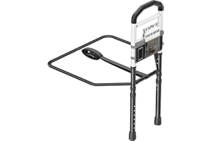 HOMLAND Bed Rails for Elderly Adults Safety, Adjustable Bed Assist Rail for Seniors with Storage Pouch, Widened Support Surface and Secure Legs, Holds 350 Lbs - Fits Twin, Full, Queen, King Bedsds, Black