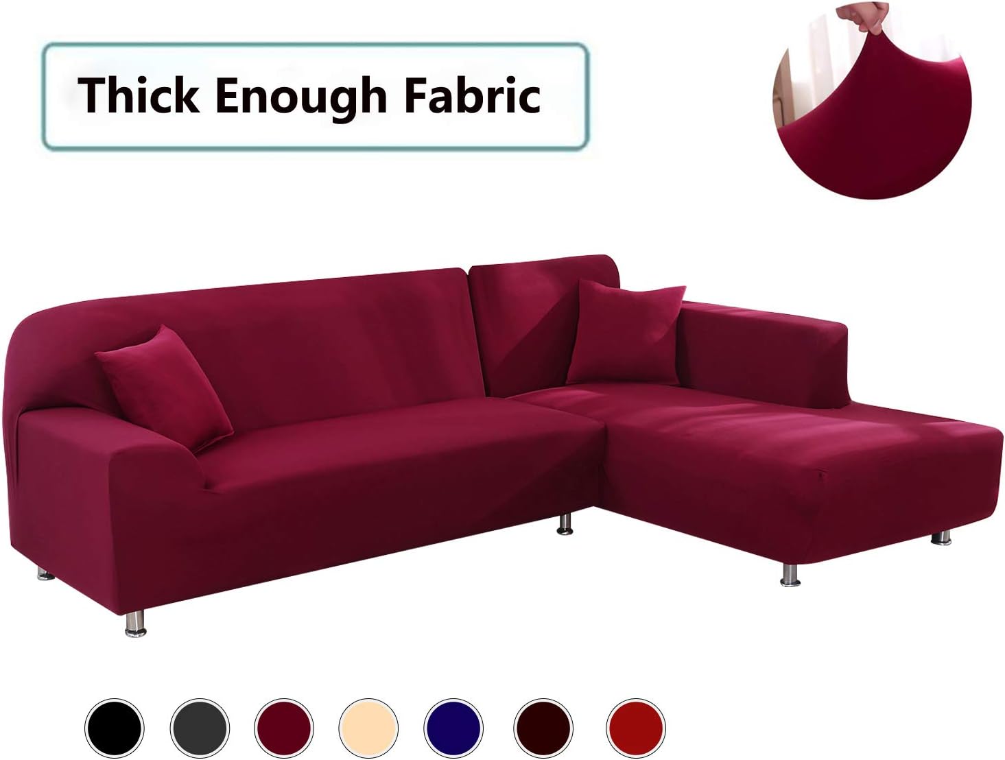 Tutu Home Upgraded L Shape Sofa Covers for 3 Cushion Couch, Stretch Sofa Sectional Cover, Anti-Slip Sofa Slipcovers for Couches