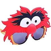 Sun-Staches Official Muppets Sunglasses | Kermit, Miss Piggy or Animal Costume Accessory Mask | UV 400 | One Size Fits Most
