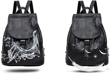 plain black leather backpack