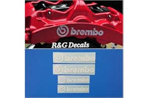 R&G Brembo HIGH TEMP Brake Caliper Decals Stickers Set of 4 (White)