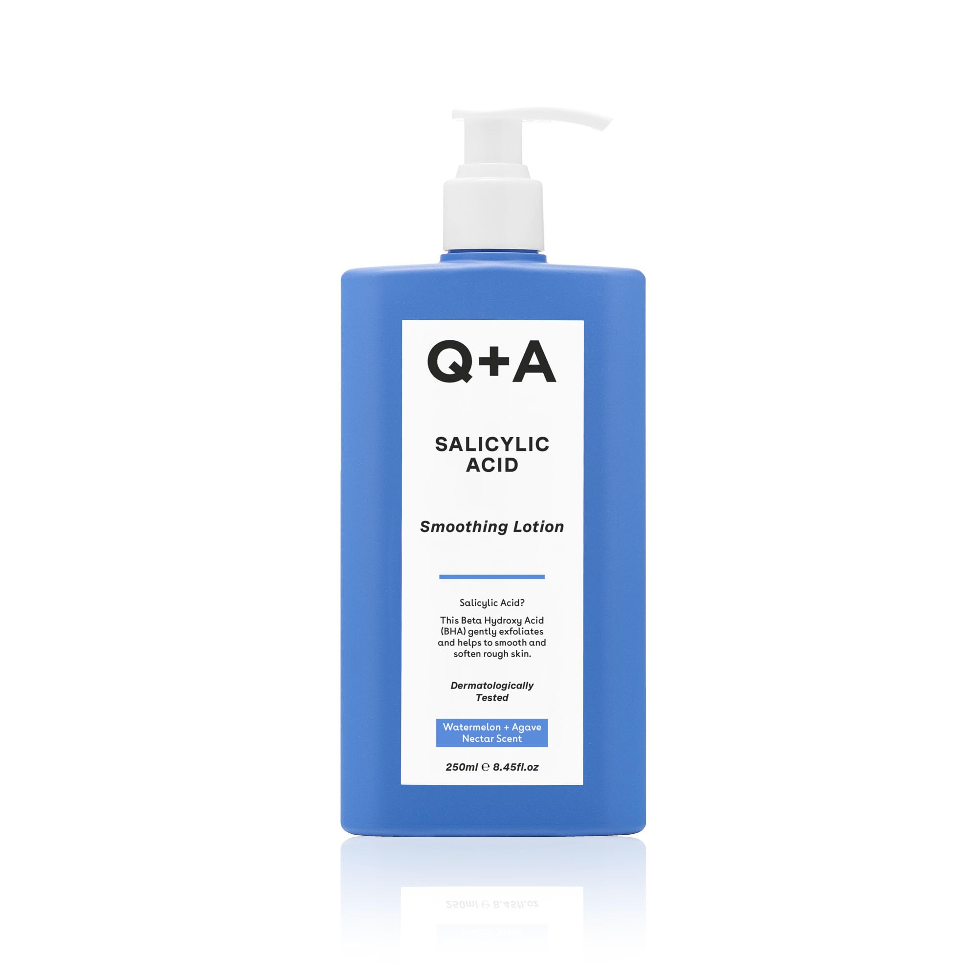 Q+A Salicylic Acid Smoothing Body Lotion (250ml), Body Moisturiser with Watermelon & Agave Scent, Body Butter Alternative, Smooths Rough Bumpy Skin, Clears Blemishes & Uneven Texture