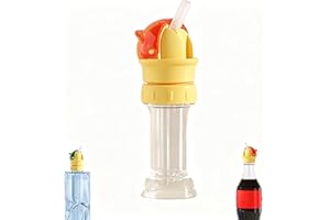 Water Bottle Spout Conversion Cap with Straw, Universal Silicone Detachable Straw Lid Adapter, 2-in-1 Portable Reusable Spill