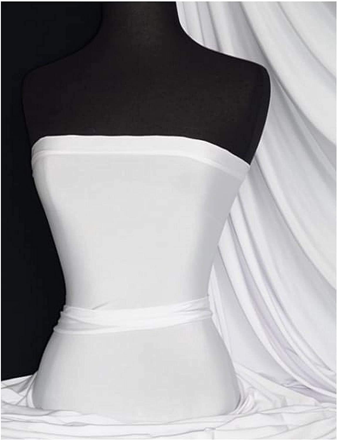 Elastane Stretch ITY White Fabric Art Craft Multi Purpose Fabric (White) (2 Meter)