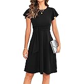 OWIN Womens 2026 Elegant Ruffle Sleeve Flared A Line Swing Casual Party Cocktail Dresses