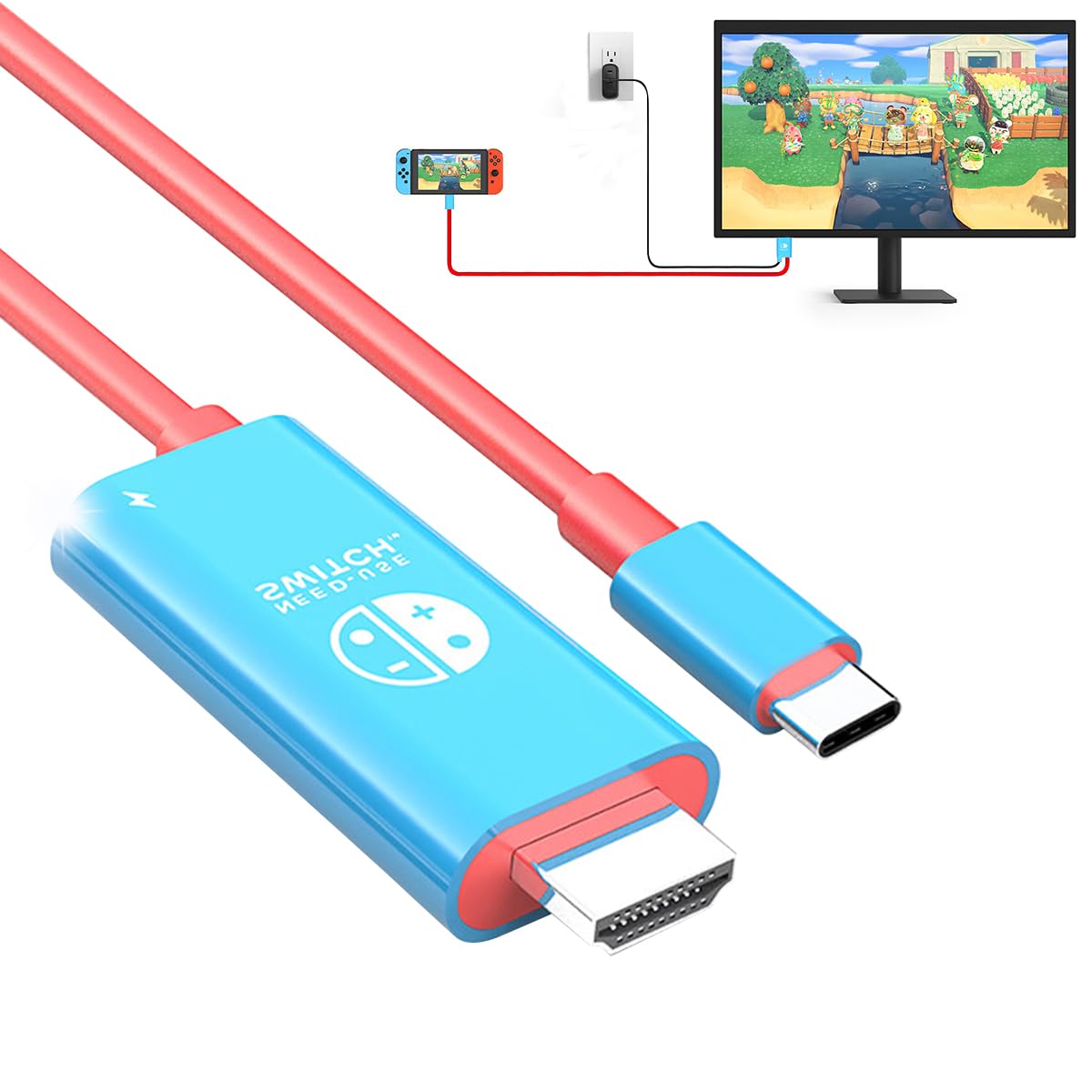 Photo 1 of Switch HDMI Cable 6FT - Portable Dock for Nintendo Switch/Switch OLED,USB Type C to HDMI Cable Travel TV Adapter Replacement for Bulky Original Dock (Not for Switch 2)
