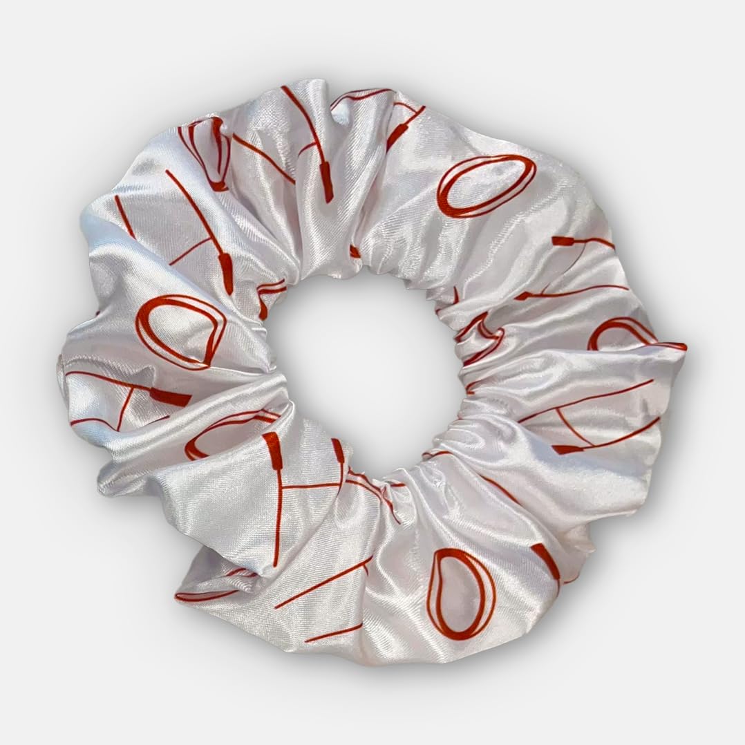 Rugby Hair Scrunchy - White/Red | Stylish & Versatile Hair Accessory for Rugby Fans. Multibuy discount available!