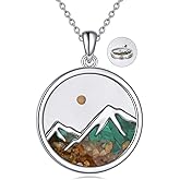 YFN Christian Faith Mountains Necklace Mustard Seed Necklaces Mountain Jewelry 925 Sterling Silver Mountain Pendant Jewelry Gifts for Women Girls