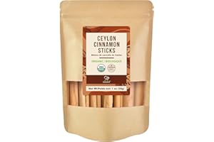 Soeos Ceylon Cinnamon Sticks, Organic Cinnamon Sticks, Real Cinnamon farmed in Sri Lanka, Non-GMO, Cinnamon for Coffee, Baking, Cooking and Beverages 1 oz (28g)