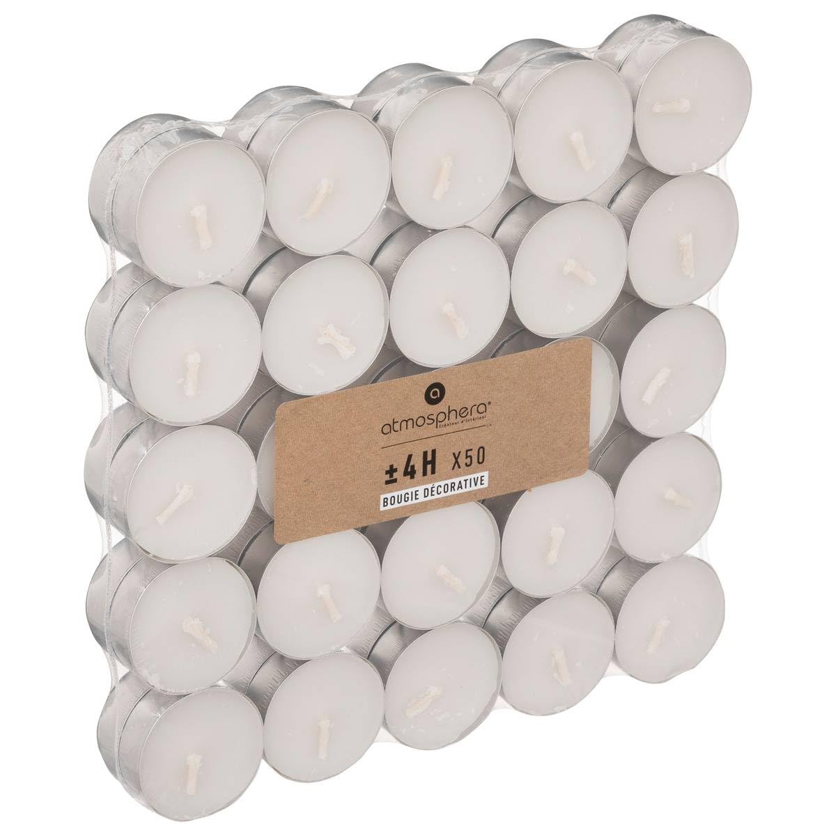 Générique Pack of 50 Tea Lights White