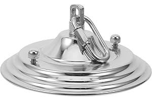 Lurrose Ceiling Light Canopy Kit Chrome Ceiling Light Cover Plate with Swag Hook and 5mm Lock Buckle