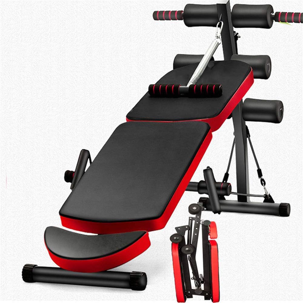 Cvbndfe Home Cervical Traction Kit Multi-function Household Supine Board Abdominal Muscle Board Folding Dumbbell Bench Abdominal Fitness