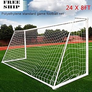 Full Size 24 X 8Ft Football Pe Net Soccer Goal Post Nets Sport Training Match