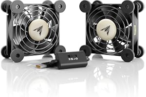 AC Infinity MULTIFAN S5, Ultra-Quiet Dual 80mm USB Fan w/ Speed Controller | UL-Certified, Dual-Ball Bearings, Noise-Absorpti