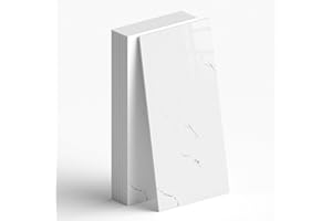 Vieshful 10 Pack 11.8"x23.6" Peel and Stick Backsplash Wall Panels, Self Adhesive Waterproof Back Splash Marble Tiles for Kitchen Bathroom, TV Walls, Living Room White (Not Real Tiles)