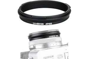 JJC 49mm Metal Lens Filter Adapter Ring for Fujifilm X100VI X100V X100F X100T X100S X100 X70 Camera & Wide Conversion Lens WCL-X100 II Installing UV CPL ND Filter Lens Cap Replace Fujifilm AR-X100 Black