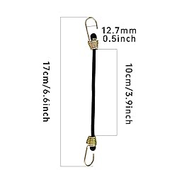 AUXBC 20PCS 6Inch Mini Black Bungee Cords with