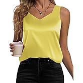 Karcermee Women's Silk Satin Tank Tops V Neck Camisole Casual Cami Sleeveless Shirt Blouses Silky Basic Tanks