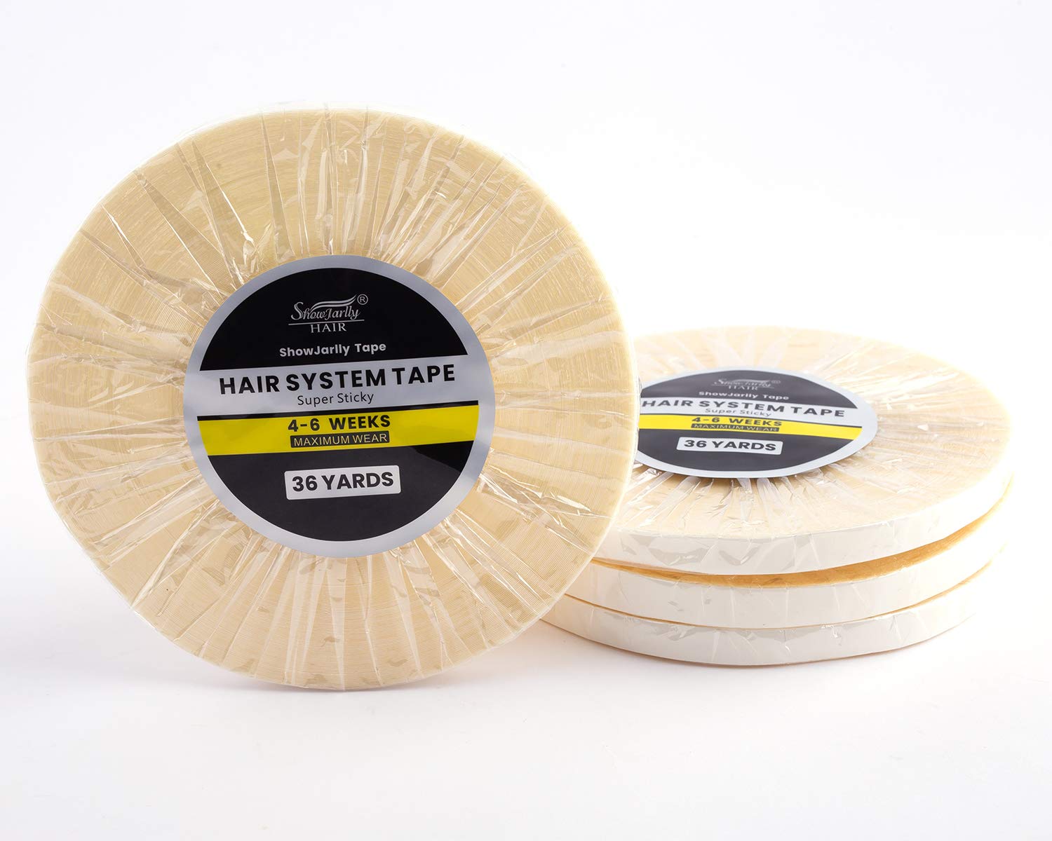 ShowJarlly 1 Roll Double-Sided Super White Tape Lace Front Support Tape 0.8 * 36 Yards Strong Adhensive Tape For Toupee And Wig & Human Hair Extensions