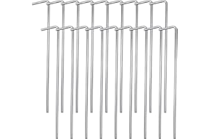 CINHOLL 18 Pack Tent Stakes 6.5" Heavy Duty Metal Pegs for Outdoor Christmas Decorations Camping Canopy Gardening Yard Ground Garden Accessories