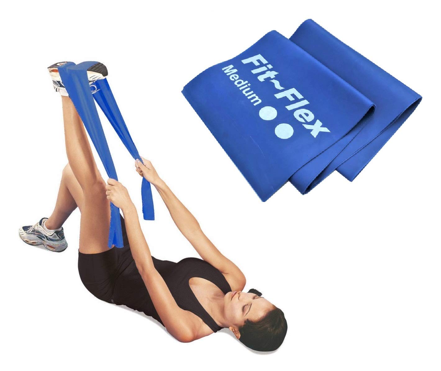 Fit-Flex Resistance Exercise Band - 2m Length - 3 Flex Options – Pilates, Yoga, Rehab, Stretching, Strength Training (Medium)