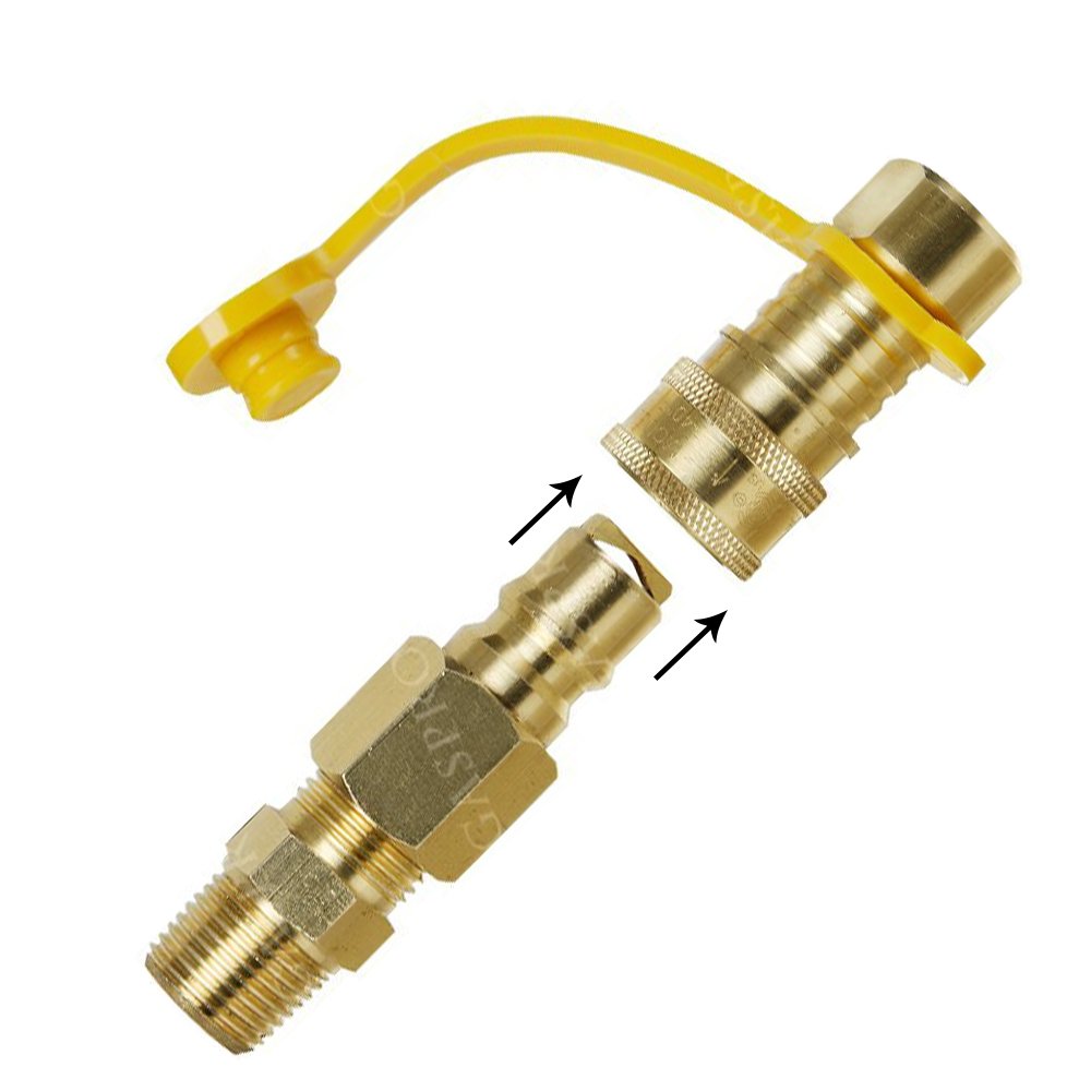 Natural Gas Quick Connect Kit With 3/8inch Male Pipe Thread x 3/8inch