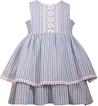 blue and white striped sleeveless dress